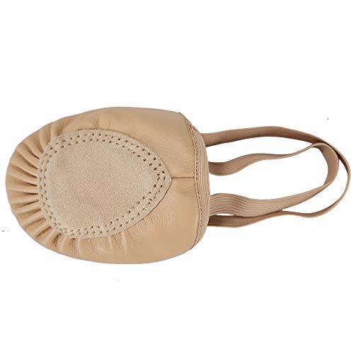 Linodes Leather Pirouette Half Sole Jazz Dance Shoes for Women & Girls - X-Small, Tan