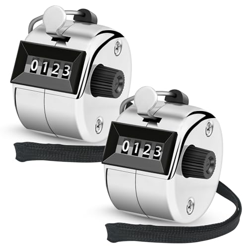 2-Pack Hand Tally Counter Clicker with Large Display and Reset Lever