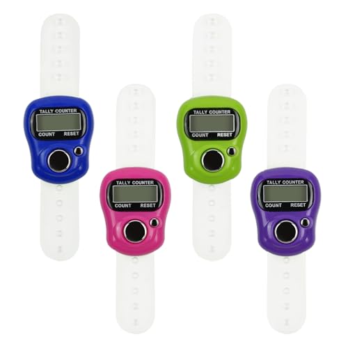 4-Piece Electronic Finger Counter - LCD Digital Hand Tally Clicker