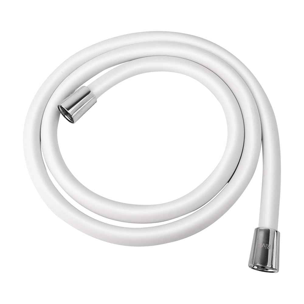 Rivix Shower Hose 79-Inch PVC White Handheld Shower Head Hose - Explosion Proof, Anti-Tangle Flexible Hose for Bathing, Pet Cleaning, and Toilet Cleaning rv shower head with hose