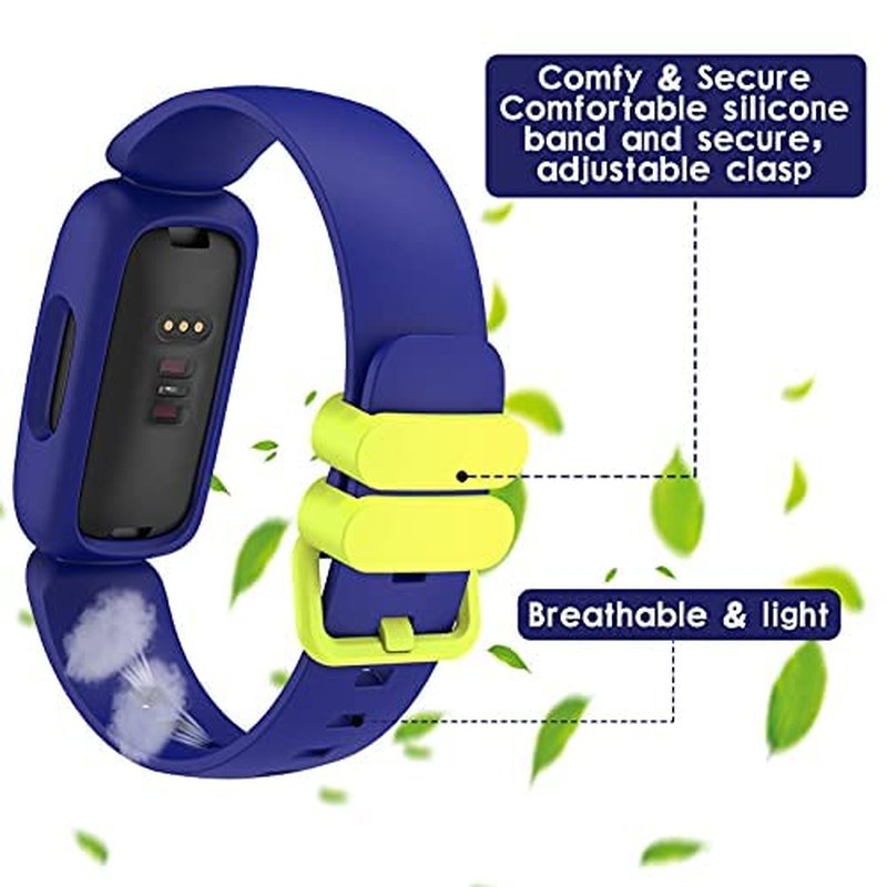 Silicone Bands Compatible with Fitbit Ace 3,Waterproof Soft Replacement Bands for Ace 3 Bands for Kids Boys Girls Bracelet Accessories Sports Band Compatible with Fitbit Ace 3 Activity Tracker(Black, Blue, Gray, Mint Green,Lilac)