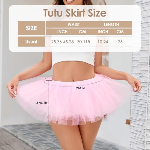5-Layer Tutu Dance Skirt - Fluffy Bubble Skirt for Women - Pink
