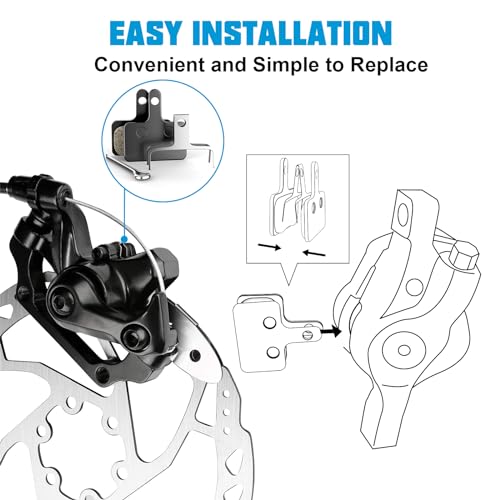 4 Pairs Resin Semi-Metallic Bicycle Disc Brake Pads for Mountain Bikes