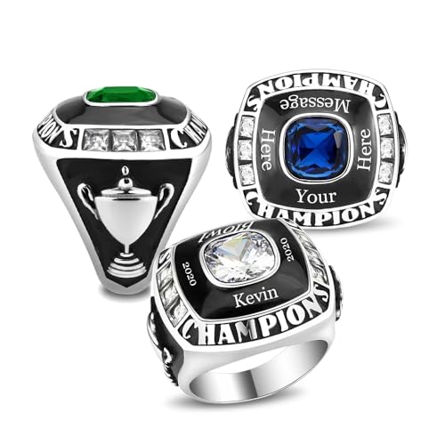 Custom Stainless Steel Championship Ring - Trophy Silver
