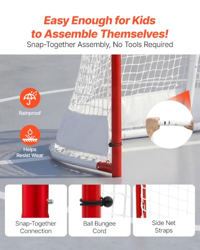 Heavy-Duty Steel Street Hockey Goal - 72" x 48"