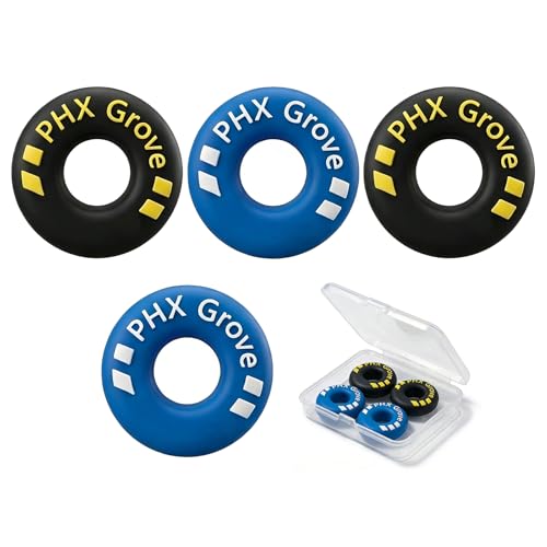 Tire-Shaped Tennis Racket Vibration Dampeners - 4 Pack, 2 Black & 2 Blue