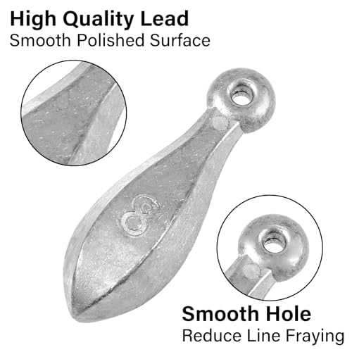 1oz Fishing Weights - Fresh & Saltwater Lead Sinkers - 5 Pack
