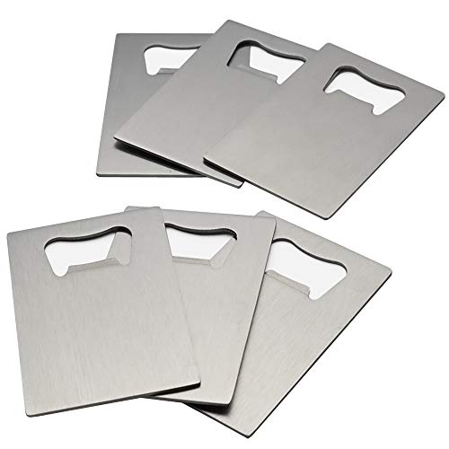 Stainless Steel Credit Card Bottle Opener - 6 Pack