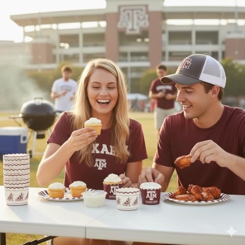 Texas A&M Aggies Cupcake Cups 48 Pcs | Graduation & Party Supplies