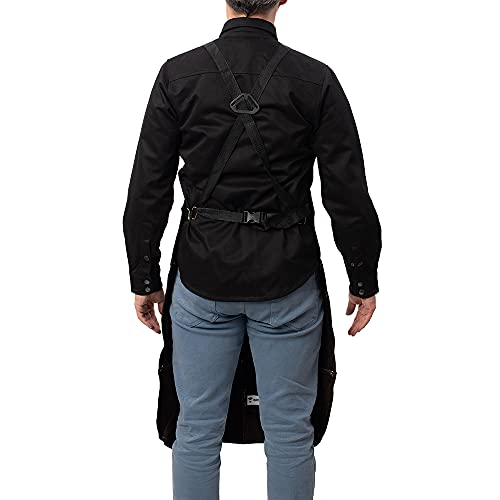 Waylander FJALAR Full Length Welding Apron ? Authentic Split Leather Cowhide and Kevlar Reinforced Stitching; Shop Apron for Welders, Blacksmiths and Machinists; Bib Tool Pockets and Cross Strap Back