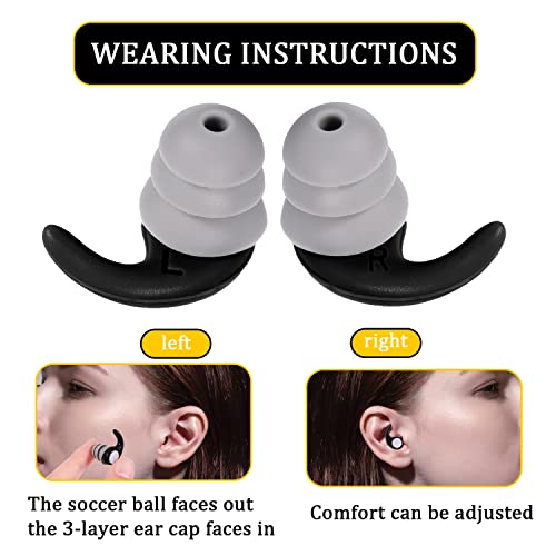 Reusable Silicone Swimming Ear Plugs - Waterproof Noise Reduction Earplugs