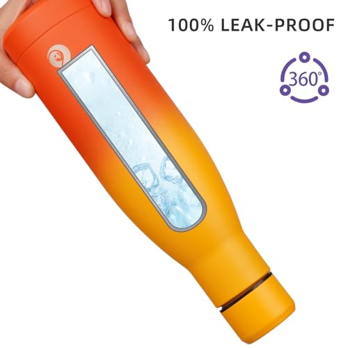 BJPKPK 12 oz Reusable Insulated Stainless Steel Water Bottle - Sunset Orange