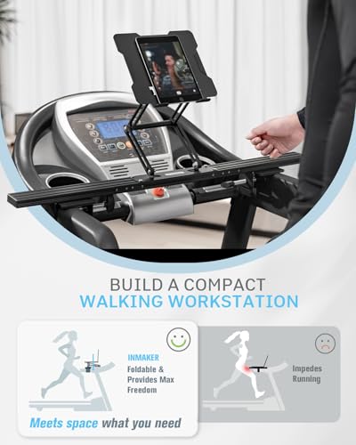 INMAKER Treadmill Desk Attachment - Universal Laptop & Tablet Holder Stand