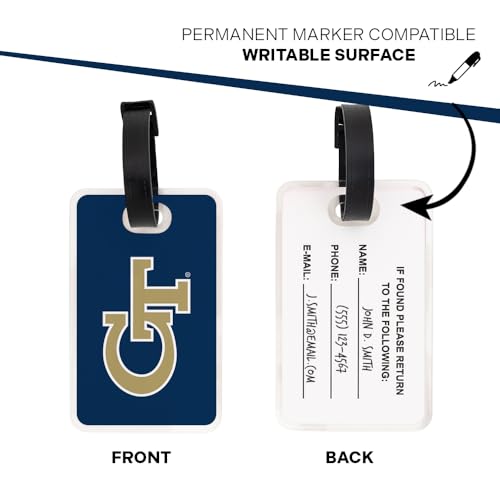 Acrylic Luggage Tag - Georgia Tech Yellow Jackets - 2 Pack
