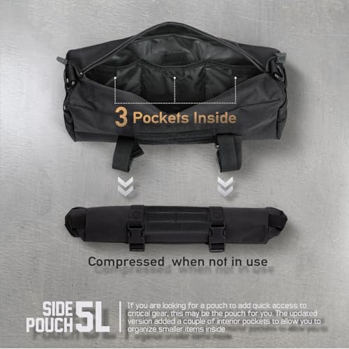 WYNEX Black Molle Pouch for Tactical Backpack – Side Admin Sustainment, Modular Expansion