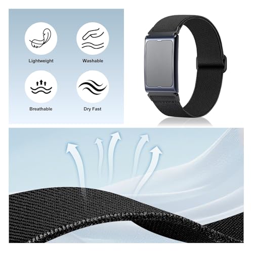 22mm Stretchy Ankle/Arm Band - Quick Release Nylon Strap - Black for 6.7"-12.6" Arm/Ankle