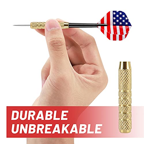 12-Piece Professional Steel Tip Darts Set - 18g Metal Darts with Extra Shafts & Flights