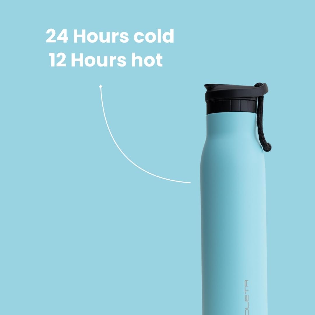 Skiennix Slim Stainless Steel Water Bottle - Double Vacuum Insulated, BPA-Free, Leak Proof, 20 oz