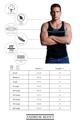 Andrew Scott Men's Cotton Tank Top 3-Pack - Bright White, X-Large
