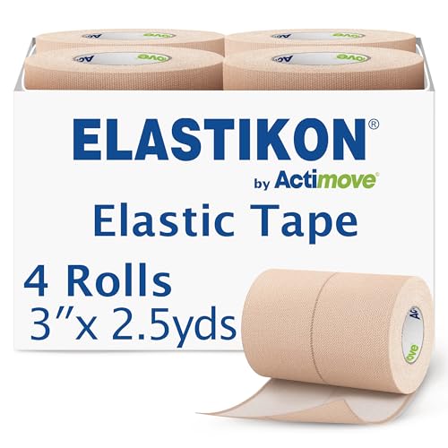 Cotton Elastic Compression Tape, 3 in x 2.5 yd, 4 Rolls for Sprains & Strains