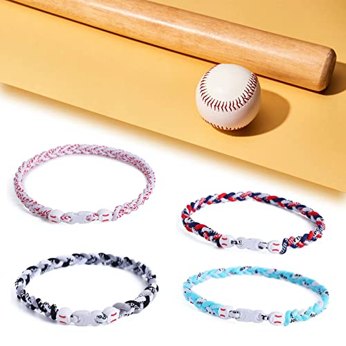 Baseball Necklaces for Boys - 3 Braided Rope Titanium Accessories