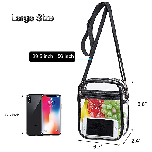 Clear Crossbody Purse Bag - Stadium Approved for Concerts, Festivals