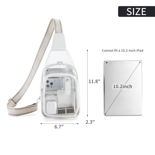 Clear Stadium Bag - Women's Crossbody Fanny Pack - Milk White
