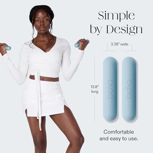 Bala Bars 2 lb Set for Home Workout - Sea Color, Ergonomic Dumbbells for Women & Men