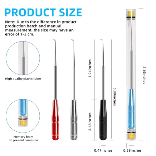 4-Piece Stainless Steel Fish Hook Remover Tool Set with Storage Tubes - Multi-color