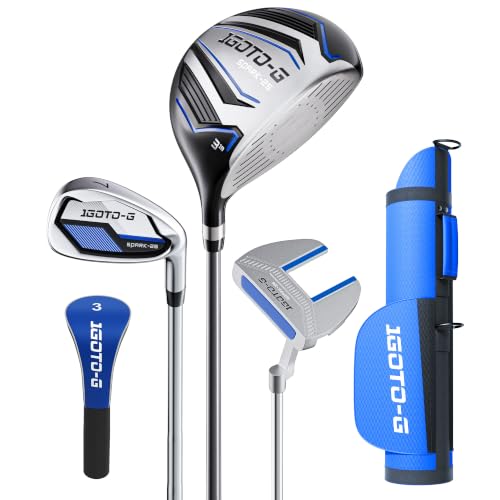 Kids Golf Clubs Set - 5 Pieces Junior Clubs with Bag, Ages 3-5, Right/Blue