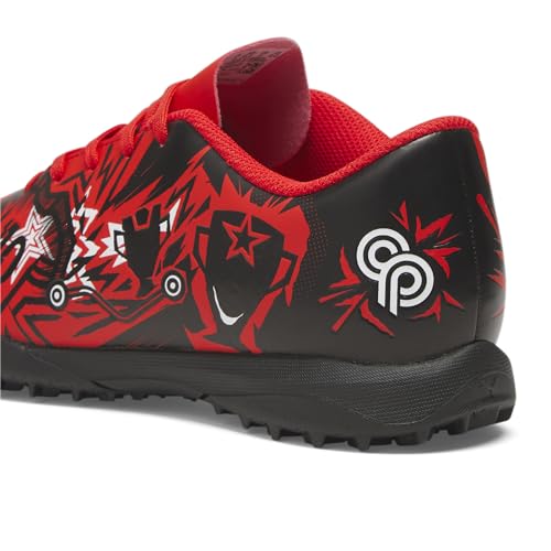 PUMA Unisex-Child Ultra Play Firm Ground Soccer Cleats - Big Kid Size, Red/Black/White