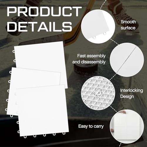 Fabbay Dryland Synthetic Hockey Flooring Tiles - 12x12 Inches, White, 8 pcs