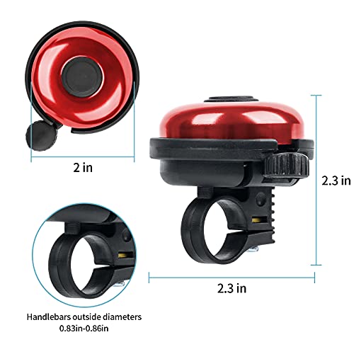 Loud Aluminum Bicycle Bell for Adults & Kids - Red Right Hand Use