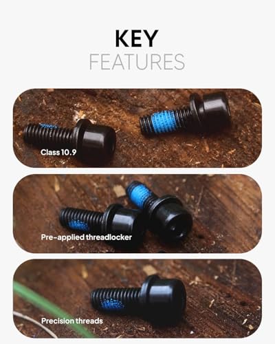 M6x18mm Bike Disc Brake Caliper Bolts with Washers - Black