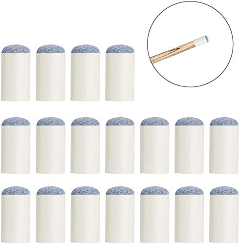 20 Pack 13mm Slip-On Billiard Cue Tips - Leather & Plastic