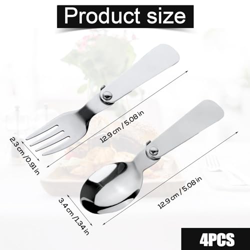 2pcs Folding Spoon & Forks for Thermos Funtainer 10oz Food Jar