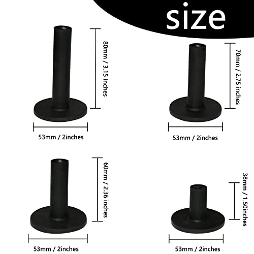 Golf Rubber Tees Holder Set - Mixed Sizes, Durable, Black