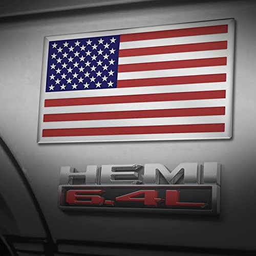 3D Embossed American Flag Car Stickers - 5" x 3" Classic 3 Pack