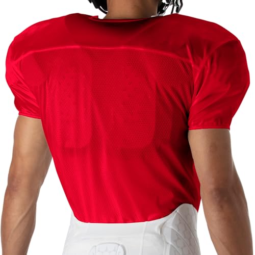 Under Armour Youth Boys Football Jersey Large Red Practice & Game Breathable Lightweight