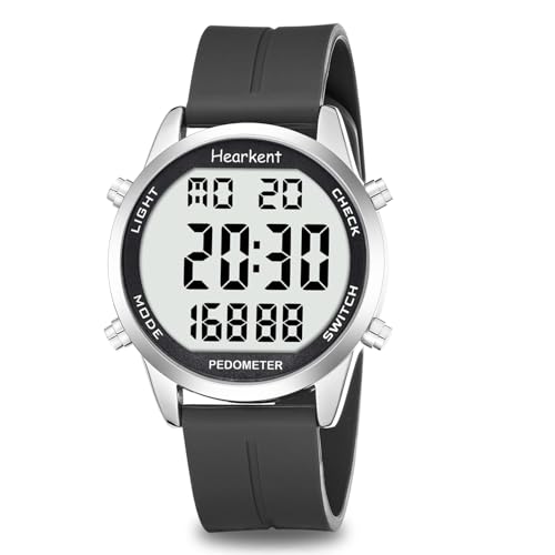 Pedometer Watch for Walking - Senior Step Counter - Black
