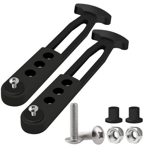 Boat Telescoping Ladder Rubber Strap - Adjustable Lock Belt, 2 Pack, Black