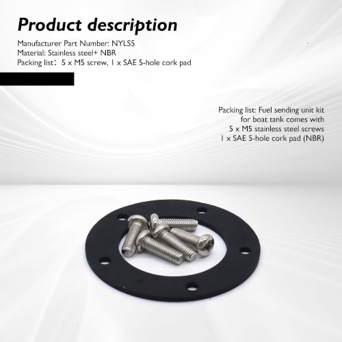 Fuel Sending Unit Gasket Kit - NBR with Stainless Steel Screws