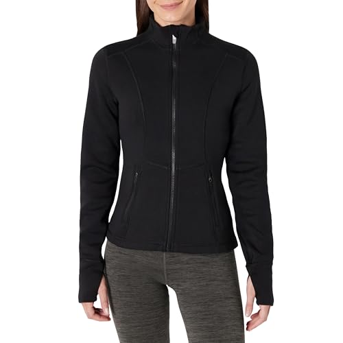 Women's Active Slim-Fit Zip Through Jacket - Large / Black