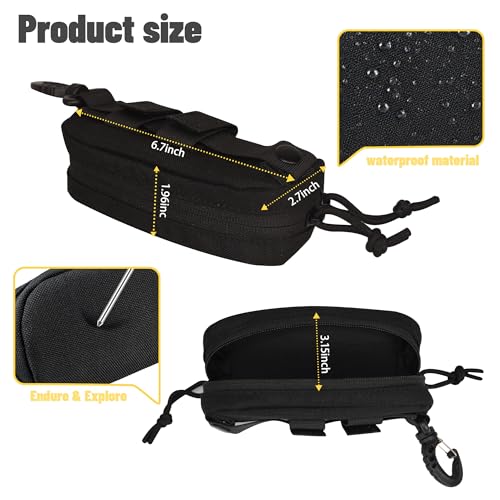 Durable Tactical Molle Glasses Pouch - Black Eyewear Case