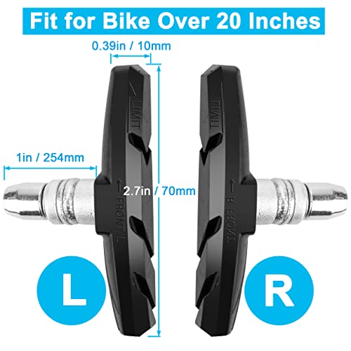 V Brake Pads Set for Mountain & Cruiser Bikes - 70mm