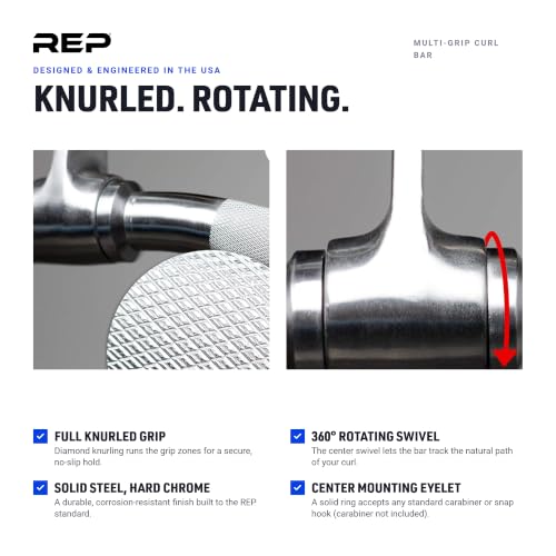 Multi Grip Curl Bar Attachment for Cable Machines - REP Fitness