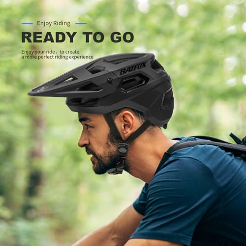 BATFOX Matte Black Bicycle Helmet for Adults & Youth, Size L (55-59cm)