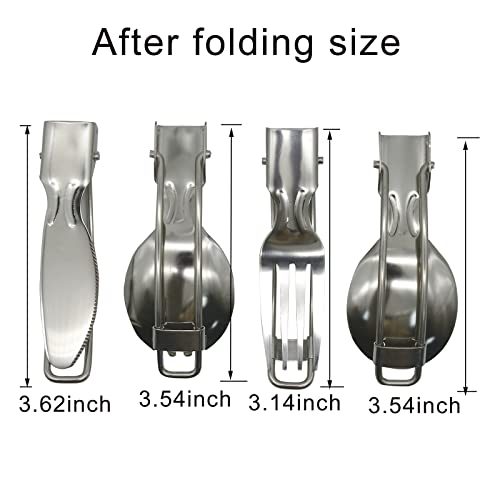 Portable Stainless Steel Camping Utensils Set - 4 Pcs