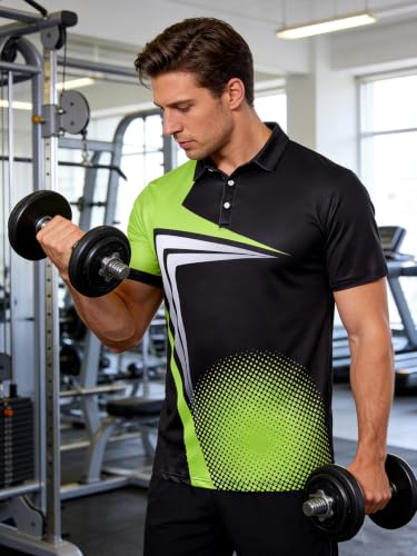 Men's Golf Polo Shirt - Dry Fit 4-Way Stretch Short Sleeve