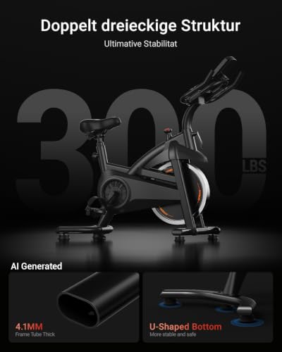Stationary Exercise Bike with Adjustable Resistance & Silent Drive